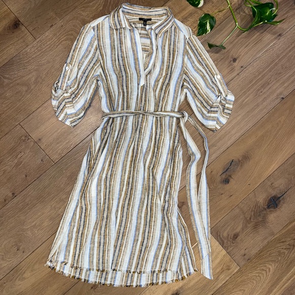 DREW Dresses Drew Nwt Ollie Stripe Linen Shirt Dress Poshmark
